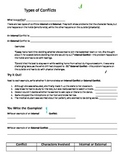 Internal and External Conflict Worksheet and Graphic Organizer