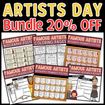 Preview of International Artists Day Activity Bundle: Coloring Pages, Posters, and More!