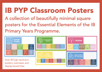Preview of International Baccalaureate Primary Year Program IB PYP Square Poster Bundle