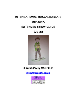 Preview of International Baccalureate Diploma Extended Essay Student Booklet 2016