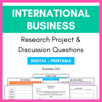 Preview of International Business Communications and Customs Research Project & Discussion