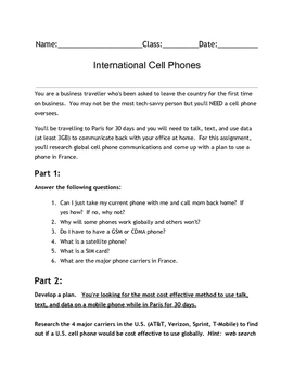 Preview of International Cell Phone Investigation Project