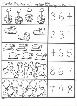 International Clown Week Kindergarten Math Worksheets by NoodlzArt