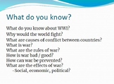 International Conflict Unit (WW1, WW2, Intro to Cold War)