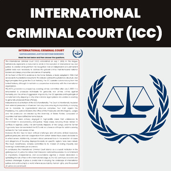Preview of International Criminal Court ICC Reading Comprehension | Global Law and Justice