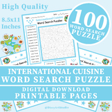 International Cuisine Word Search Puzzle Activity Workshee