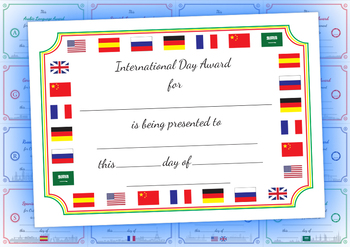 Preview of International Day Award Certificate