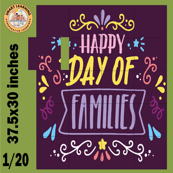 Preview of International Day of Families coloring page activities Collaborative Poster