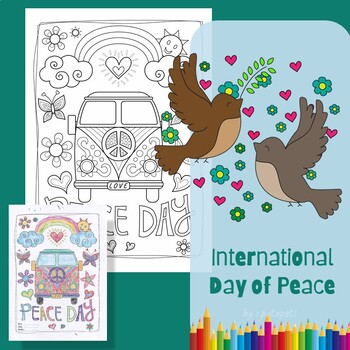 International Day of Peace Coloring Pages by Petopeti | TpT