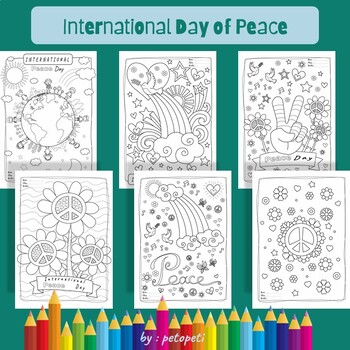 International Day of Peace Coloring Pages by Petopeti | TpT