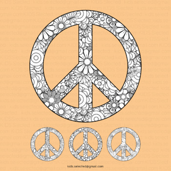 peace flower coloring pages