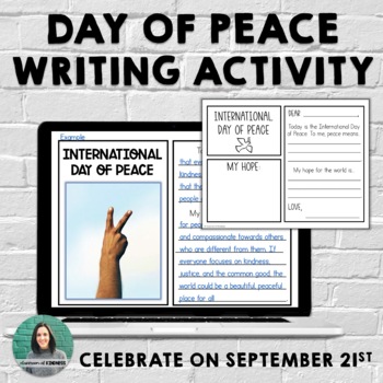 Preview of International Day of Peace Writing Activity | September 21 | Digital & Print