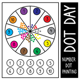 International Dot Day, Number Dot Painting worksheet