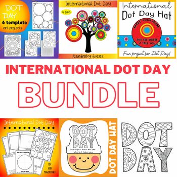 Preview of International Dot day Art Projects, Hat craft, Coloring pages Activity BUNDLE