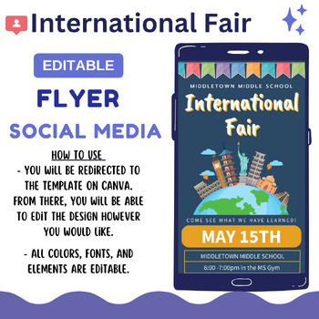 Preview of International Fair Poster/ Flyer (Editable)