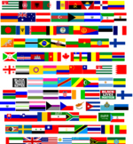International Flags, Black Lives Matter, LGBTQIA+ Flags Bu