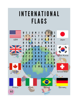 Preview of International Flags Word Search Puzzles