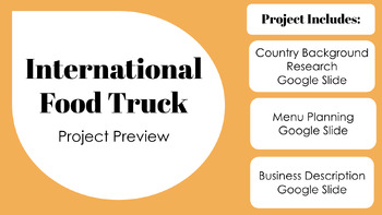 Preview of International Food Truck Project: Family and Consumer Sciences, FACS, FCS