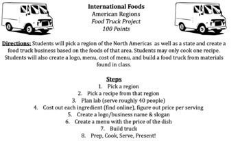 Preview of International Foods: Food Truck Project