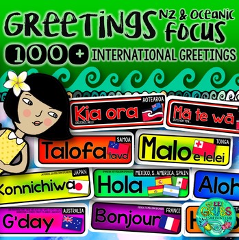 Preview of Greetings Labels {with a Kiwi & Oceanic focus}