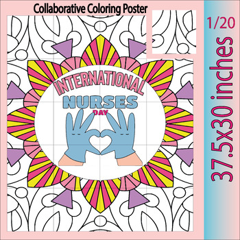 Preview of International Nurses Day Quote Collaborative Coloring Poster | Be Kind-Health