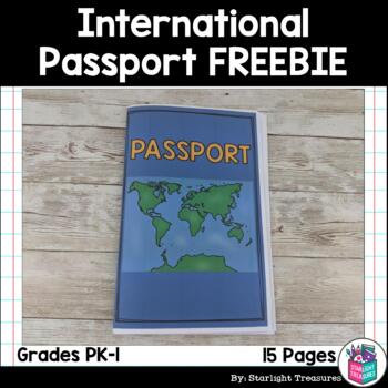 Preview of International Passport Mini Book for Early Readers FREEBIE