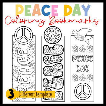Preview of International Peace Day Bookmarks to Color | Coloring Bookmarks