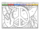 International Peace Day Coloring Page by Addition Fact Strategy