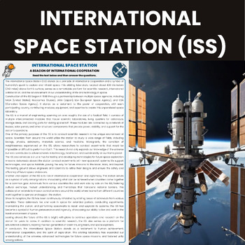 Preview of International Space Station Reading Comprehension Passage for Space Exploration