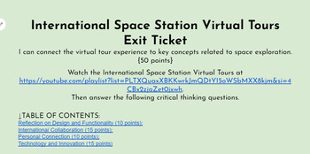 Preview of International Space Station Virtual Tours Exit Ticket