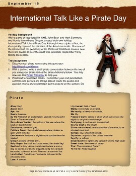 Preview of International Talk Like a Pirate Day Quotation Marks Internet Activity