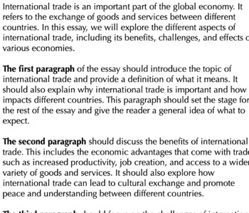 international trade essay economics