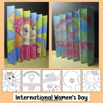 Preview of International Women's Day Activities Agamograph Coloring Craft Bulletin Board