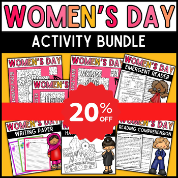 Preview of International Women's Day Activity Bundle: Coloring Pages, Word Searches & More!