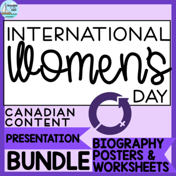 Preview of International Women's Day | Biography Posters, Worksheets & Presentation BUNDLE
