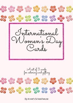 Preview of International Women's Day Cards - Coloring Activity