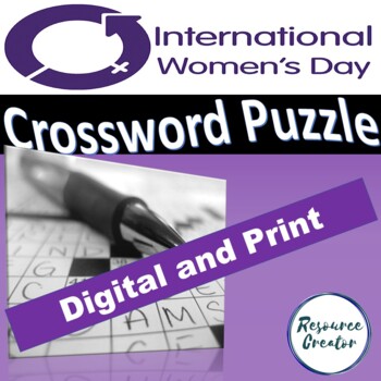 Preview of International Women's Day Crossword Puzzle Digital and Printable