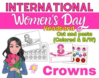 Preview of International Women's Day | Crown Hats Headbands | March 8 | Printable