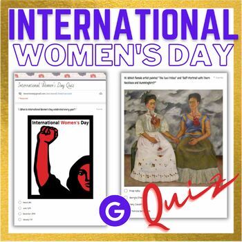 Preview of International Women's Day Google Forms History Quiz