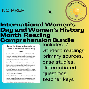 Preview of International Women's Day + History Month Reading Comprehension Bundle
