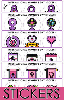 Preview of International Women's Day (March 8) - Stickers ready to print