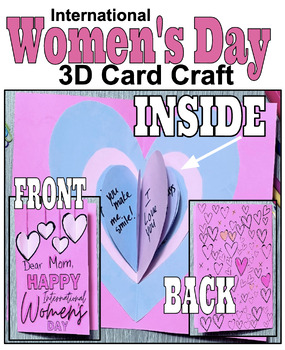 Preview of International Women's Day/Month Pop-Up Card | Writing Craft - Printable Template