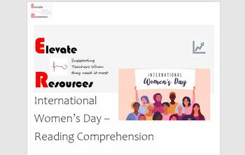 Preview of International Women's Day Reading Comprehension