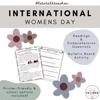 Preview of International Women's Day | Reading Comprehension & Bulletin Display/Craftivity