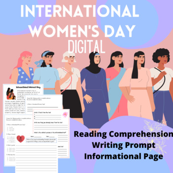 Preview of International Women's Day Reading Comprehension Google Slides
