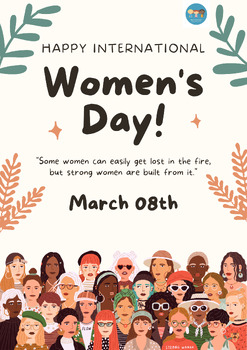 Preview of International Women's Day: Ribbons, Coulouring, Word Search & Writing Prompt