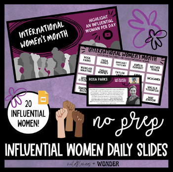 Preview of International Women's Month: Influential Leaders by Day Google Slides