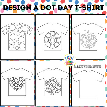 Preview of International dot day art project, Design a Dot Day blank T-shirt template