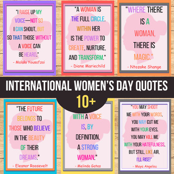 Preview of International women's day & Women's History Month Posters ,Motivational Quotes.