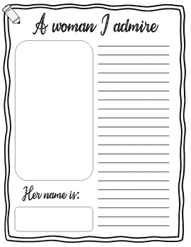 Preview of International women's day writing templates - English and Spanish versions